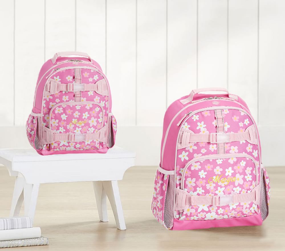 Mackenzie Pink Falling Flowers Glow-in-the-dark Backpacks